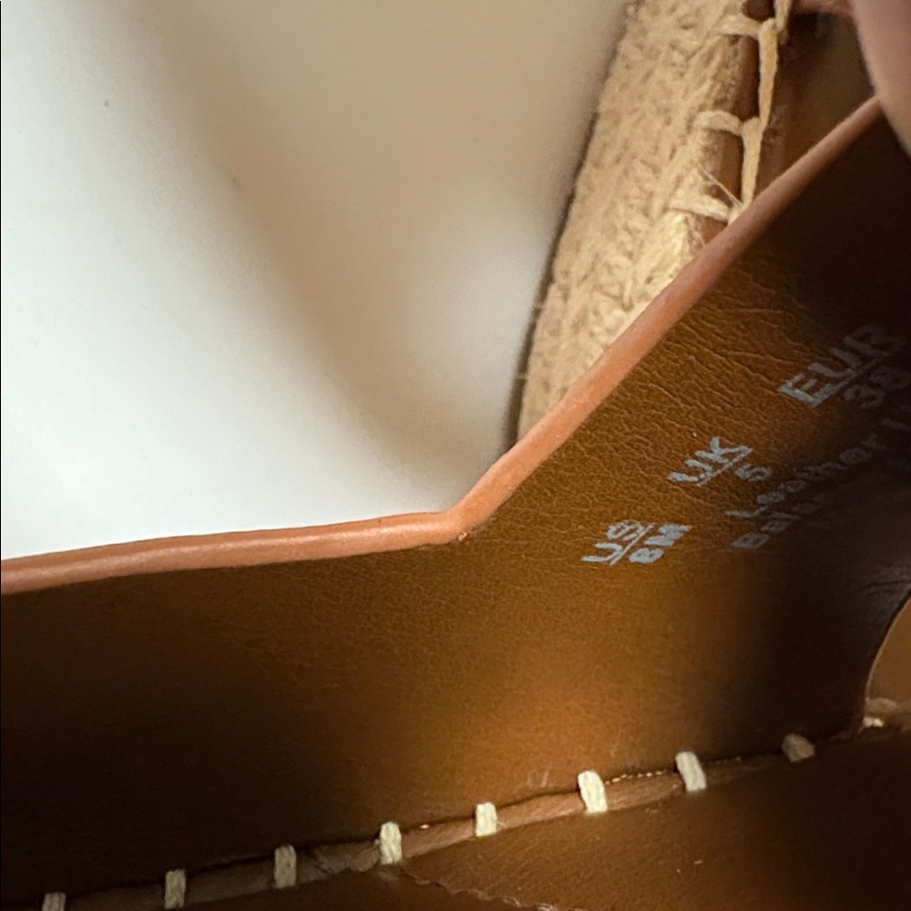 Franco Sarto Camera Tan Leather Espadrille Wedges - Picture 4 of 8